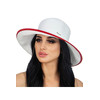 Пляжнаий білий капелюх Delmare 38а з кольоровою смугою